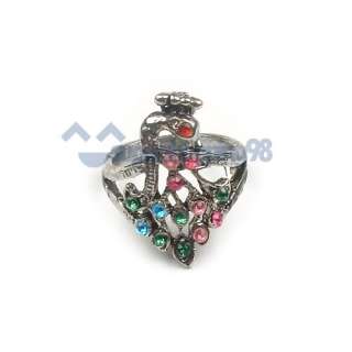 Fashion Antique Color Crystal Peacock Ring Jewelry  