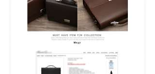 New Combination Lock System Briefcase Leather Bag M037  