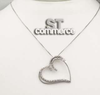 925 sterling silver Necklace heart pendant & zircons a  