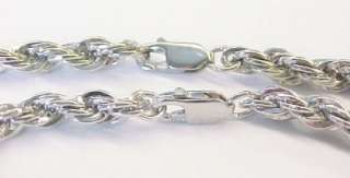 Sterling Silver Rope Link / Chain Necklace and Bracelet Set ~ i n NEW 