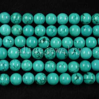 8mm Sinkiang Turquoise Round Loose Bead 16 LS0484  