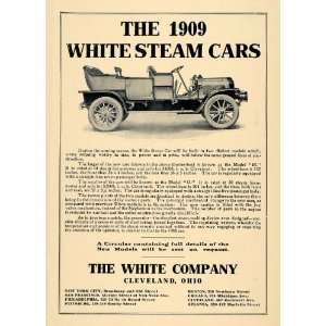  1908 Ad White Co. Steam Automobile Car Cleveland OH 
