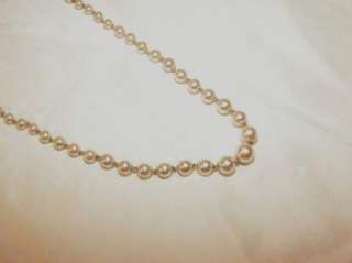 Vintage Marvella 10K Gold Faux Pearl Necklace Hand Knotted  