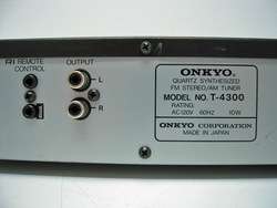 Onkyo AM FM Stereo Tuner T 4300  