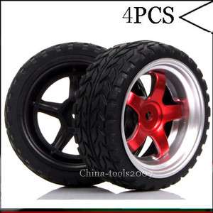 4PCS RC 110 Car On Road 3MM Offset Wheel Rim & Grip Rubber Tyre,Tires 