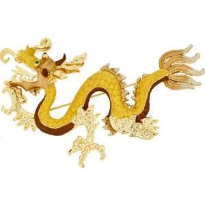  Golden Yellow Chinese Dragon Swarovski Crystal Animal 