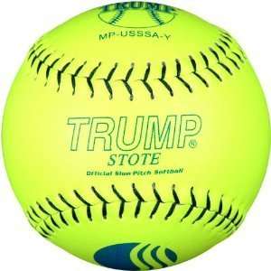   Blue Stitch Yellow Premium Grade Leather Softball