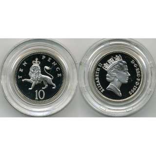 Great Britain KM P13 1992 10 Pence Piefort Silver Proof  