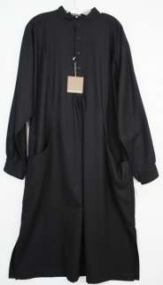 Eskandar Black New Zealand Wool Lagenlook Shirt Dress 1 NWT  