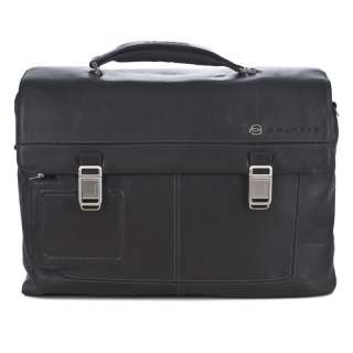 PIQUADRO VIBE Briefcase PC Bag Leather Black CA1044VI/N New ITALIAN 