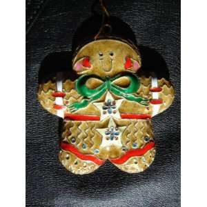 Gingerbread Man Christmas ornament enamel on copper