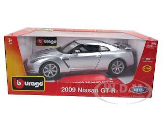 Brand new 118 scale diecast car model of 2009 Nissan GT R R35 Silver 