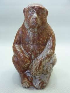 110620 Japanese ceramic monkey statue by Kato Kanji  