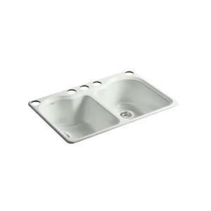 Kohler K 5818 5U FF Hartland Double Equal Undercounter Sink with Five 