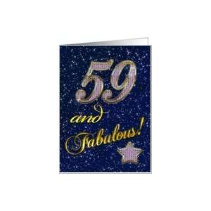  59th Birthday party with diamond stars effect Card Toys 