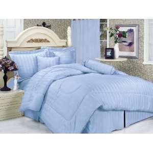  7Pcs Full Blue Lexington Bed in a Bag Comforter Set: Home 