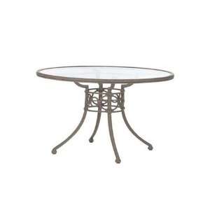   60 Round Glass Patio Dining Table Olive Wood: Patio, Lawn & Garden