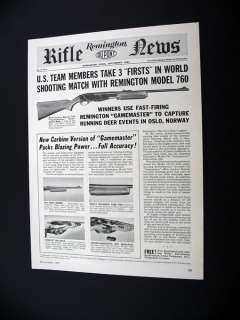 Remington 760 Gamemaster Slide Action Rifle print Ad  