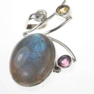   LABRADORITE, AMETHYST, CITRINE QUARTZ Pendant, 1.63, 8.26g Jewelry