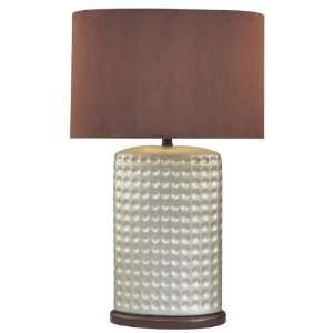   P288 04 Table Lamp Silver Brown Faux Suede Portables: Home Improvement