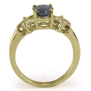 18K SOLID GOLD SAPPHIRE DIAMOND RING 1.70CT. Item #: R1283  