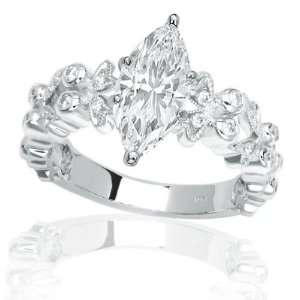  14k White Gold Engagement Ring With Prong And Channel Set 