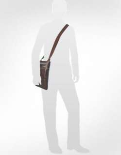 PIQUADRO Shoulder Bag Slim Pouch Organized Genuine Leather Brown 