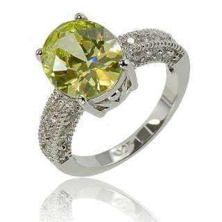 Green Lime CZ Cubic Zirconia 925 Sterling Silver Womens Fashion Right 