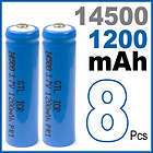 8x Li ion 14500 Rechargeable 3.7v LED Torch Battery 1200mah + Plastic 