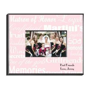  Personalized Matron of Honor Frame   White on Pink