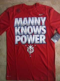 MANNY PACMAN PACQUIAO KNOWS POWER RED NIKE Philippines T Shirt W/ TAG 
