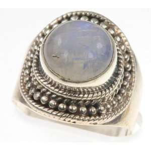   : 925 Sterling Silver RAINBOW MOONSTONE Ring, Size 8, 7.74g: Jewelry