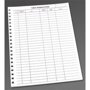  Reservation Book Replacement Sheets 50/PK