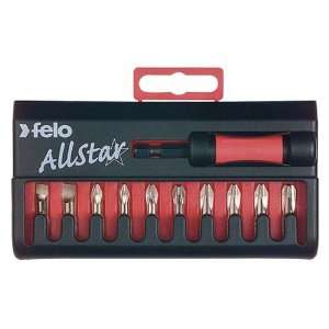 Felo 0715750855 Set of 10 Slotted, Pozidriv, Phillips, & +Star Set 