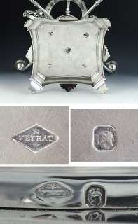 EXCEPTIONAL 1840s FRENCH STERLING & GLASS CENTERPIECE  
