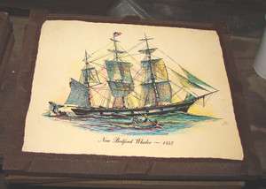New Bedford Whaler 1842 Water Color Print  