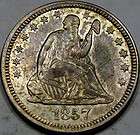 1857 Seated Liberty Quarter Dollar Choice BU+ Flash