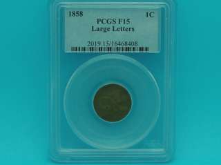 PCGS Certified 1858 Flying Eagle Cent Large Letter Coin F15  