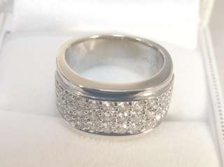 18K White Gold 0.90TDW 36 Diamond Pave Set Ring   GIA Appraised $3225 