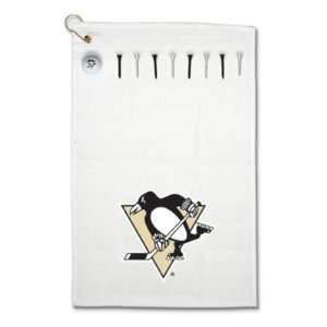  PITTSBURGH PENGUINS OFFICIAL LOGO GOLF TOWEL TEE BALL GIFT 