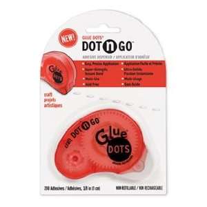 Dots 3/8 Inch Craft Dot n Go Disposable Dispenser, 200 Clear Dots 