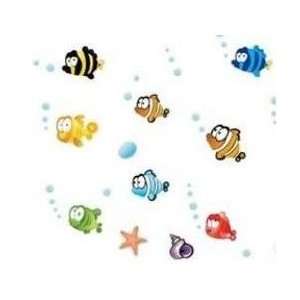 Super Cute Cartoon Colorful Tropical Fish & Bubbles Removable Wall 