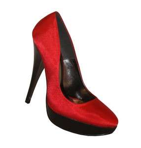 New YOKI Fashion Womens High Heel Red Satin Shoes Pumps Stilletto 