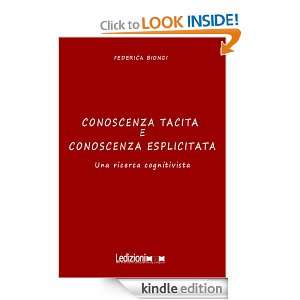 Conoscenza Tacita e Conoscenza Esplicitata (Italian Edition): Federica 