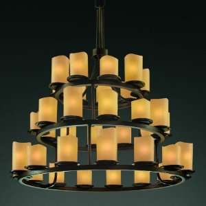 Justice Design Group CNDL 8712 AMBR MBLK Matte Black with Amber Shades 