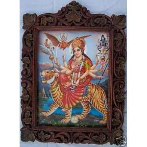  Lord Maa Vaishano Devi Pic in Wood Craft Frame Everything 
