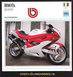 1993 BIMOTA Tesi 1D ES MOTORCYCLE Picture ATLAS CARD  