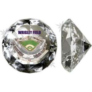 Wrigley Field On A 4 Diamond Glass. Jewelry Box Included
