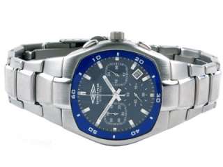   Mens Stainless Steel Chronograph Watch Japan Movement Blue Dial  