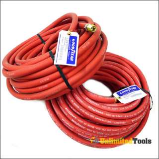 QTY (2) 100FT 1/2 ID GOODYEAR RED RUBBER AIR HOSE USA  